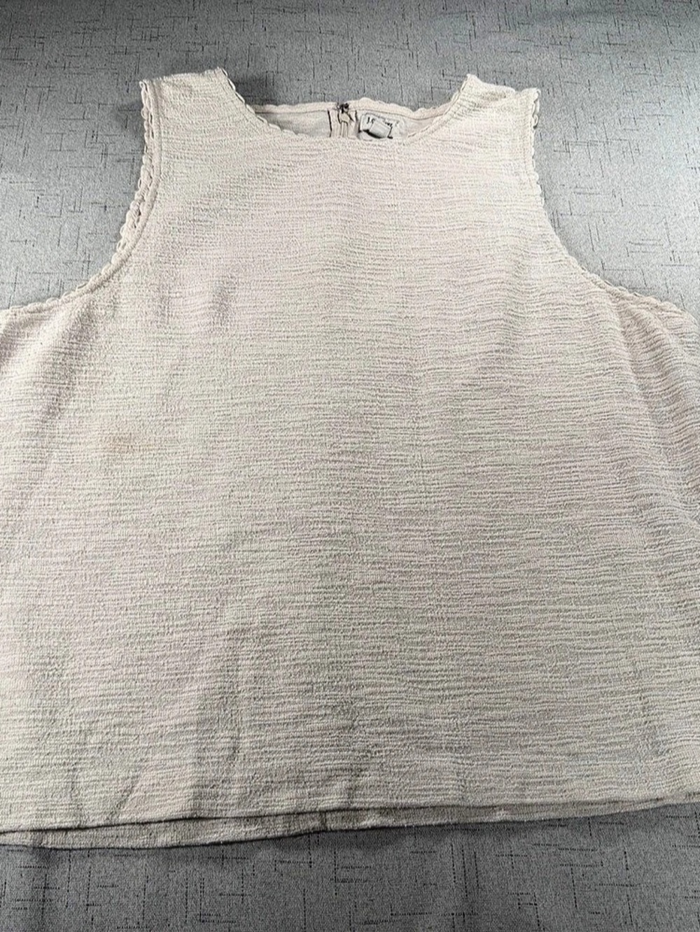 J.CREW Scalloped Tank Top in White Size 2X